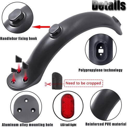 Rear Scooter Fender Bracket Mudguard Replacement Accessory, Black Plastic, Compatible with Xiao-mi M-365/Pro 1S Scooter in Saudi Arabia