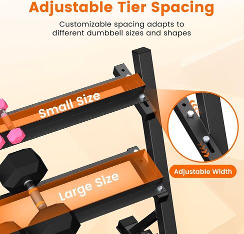 Dumbbell Rack, 3-Tier Dumbbell Weight Rack for Home Gym, Dumbbell Set for Dumbbell Kettlebell Barbell, Heavy Duty Weight Storage Organizer, Dumbbell Rack Stand Only in Saudi Arabia