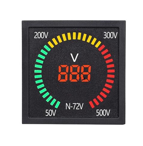 N-72 AC Signal Indicator Light LED Voltage AC50-500V Current 3-120A Frequency 3-120HZ Meter 72x72mm 1Pcs(50-500VAC Voltmeter) in Saudi Arabia