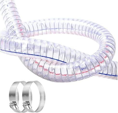 PVC Tube Steel Wire Tubing Flexible， PVC Steel Wire Helix Durabletubing Pipe Hose Clear Pump Length 32.8FT Thickness 3 mm for Industrial Production(Inner diameter 13 metersm) in Saudi Arabia