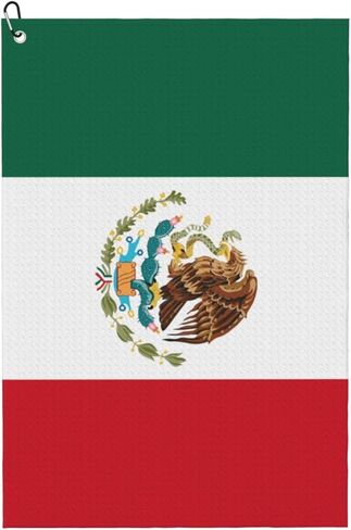 Mexican Flag Golf Towel Funny Golf Towel with Clip for Golf Bags for Men Women 24×16 Inches in Saudi Arabia