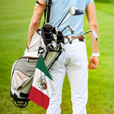 Mexican Flag Golf Towel Funny Golf Towel with Clip for Golf Bags for Men Women 24×16 Inches in Saudi Arabia