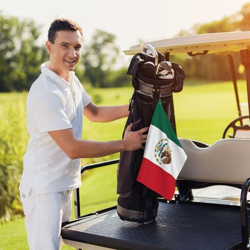 Mexican Flag Golf Towel Funny Golf Towel with Clip for Golf Bags for Men Women 24×16 Inches in Saudi Arabia