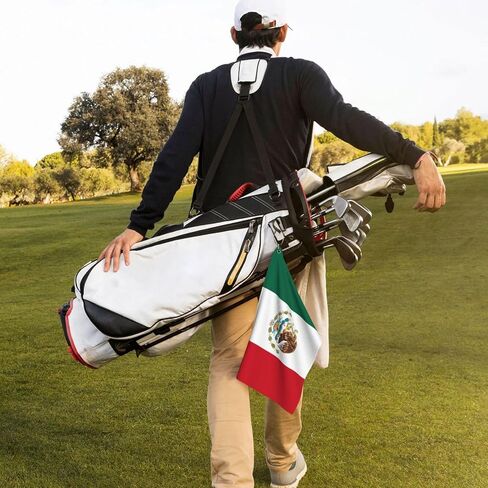Mexican Flag Golf Towel Funny Golf Towel with Clip for Golf Bags for Men Women 24×16 Inches in Saudi Arabia
