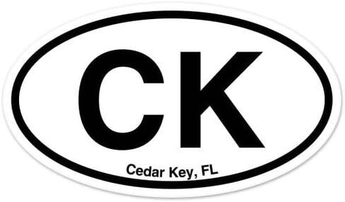 CK Cedar Key FL Florida Oval Car Sticker Indoor Outdoor 5" x 3" in Saudi Arabia