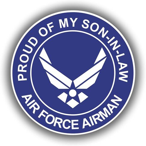 Edward Sticker Proud of My Son-in-Law Air Force Airman Blue Decal United States Army Military for Car Truck Window Laptop Bumper US Flag 4 inches in Saudi Arabia