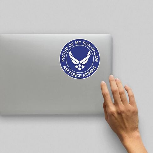 Edward Sticker Proud of My Son-in-Law Air Force Airman Blue Decal United States Army Military for Car Truck Window Laptop Bumper US Flag 4 inches in Saudi Arabia