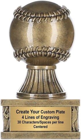 Decade Awards Personalized Baseball Trophy - Engraved Softball Award - Unique Action Pedestal Design to Celebrate Success on The Diamond for MVPs, Coaches, Teams - Customize Now (6 Inch) in Saudi Arabia