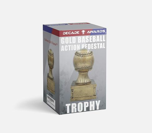 Decade Awards Personalized Baseball Trophy - Engraved Softball Award - Unique Action Pedestal Design to Celebrate Success on The Diamond for MVPs, Coaches, Teams - Customize Now (6 Inch) in Saudi Arabia