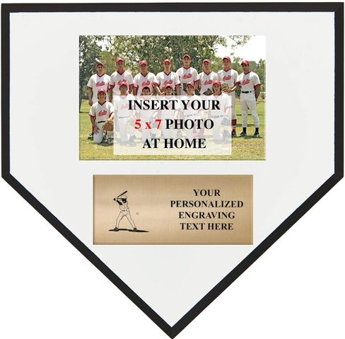 Crown Awards 10" Baseball Batter Home Plate Team Photo Plaque, Custom Engraved Baseball Batter Trophy, Insert Your Own 5X7 Photo, Engraving Included, Prime in Saudi Arabia