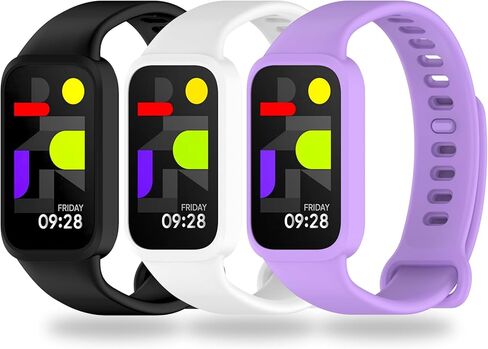 حزام بديل مكون من 3 قطع متوافق مع Xiaomi Smart Band 9 Active، حزام رياضي ناعم، أشرطة مسامية قابلة للتعديل، إطلاق سريع in Kuwait