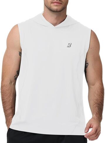 Roadbox Mens Sleeveless Hoodies Tank Top, Muscle Workout Hooded Vest, Quick Dry Gym Athletic Cut Off Shirts for Summer Casual in Saudi Arabia
