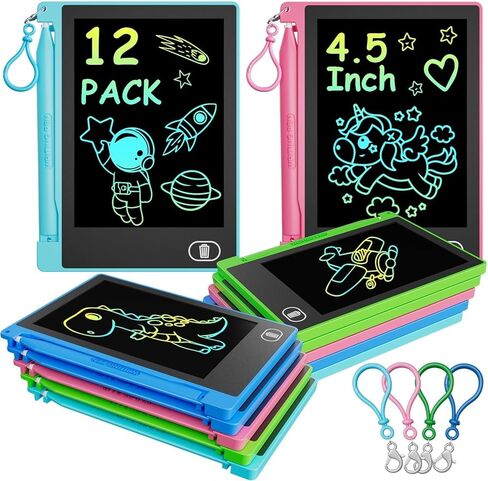 24 Pack LCD Writing Tablet for Kids, 4.5 Inch Colorful Drawing Pad, Erasable Reusable Electronic Doodle Board Drawing Tablet, Educational and Learning Toys for Boys Girls Ages 3 4 5 6 7 8 in Saudi Arabia
