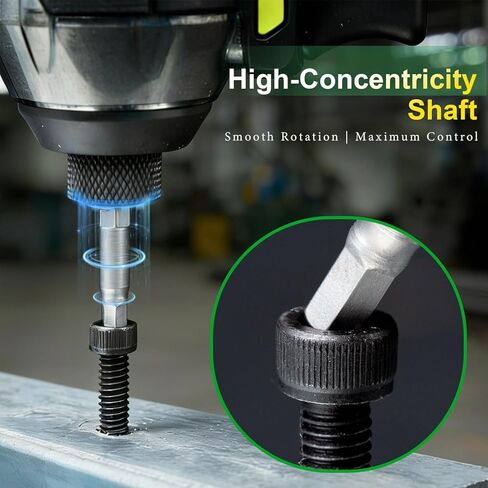2 بوصة 3/16 "SAE Hex Head Allen Wrench مثقاب، 10 قطع مجموعة لقم سداسية من الصلب S2 من تايوان الصناعية، 1/4" ساق سداسية، لقم مفاتيح ألين مغناطيسية بآلة CNC للإصلاحات الثقيلة والأعمال اليدوية in Kuwait