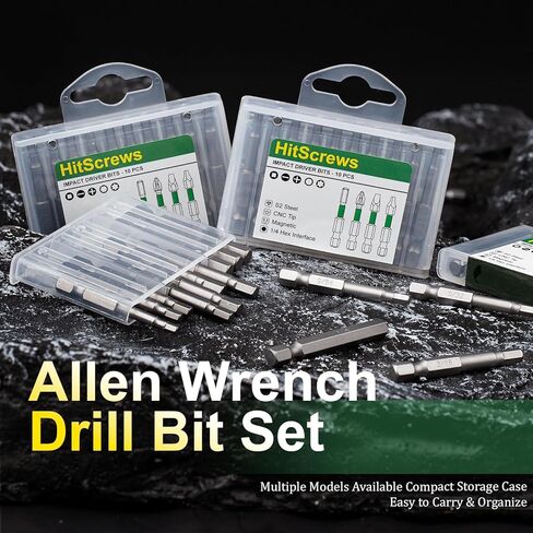 2 بوصة 3/16 "SAE Hex Head Allen Wrench مثقاب، 10 قطع مجموعة لقم سداسية من الصلب S2 من تايوان الصناعية، 1/4" ساق سداسية، لقم مفاتيح ألين مغناطيسية بآلة CNC للإصلاحات الثقيلة والأعمال اليدوية in Kuwait