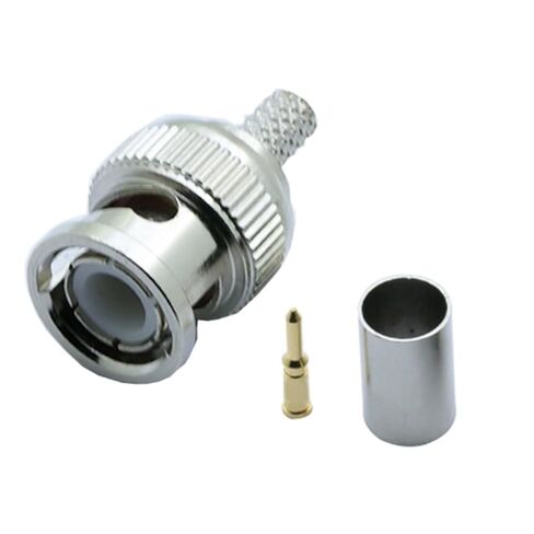 10Pcs/lot BNC Male Crimp Type Connector for Systems Female Coupler Connector BNC RG58/RG59/RG6(RG6) in Saudi Arabia
