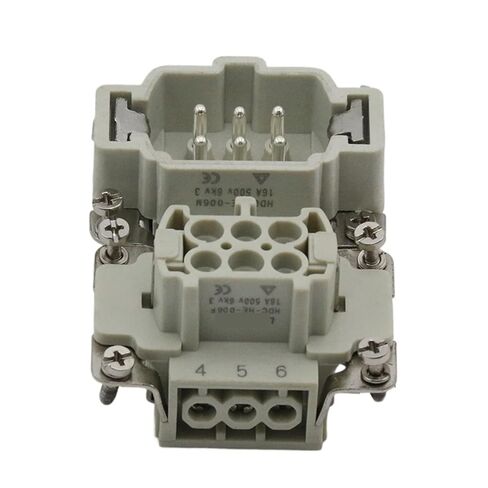 6 الأساسية موصل الثقيلة HDC-HE-06 الذكور والإناث 16A500V 1 قطعة (موصل سالب) in Kuwait