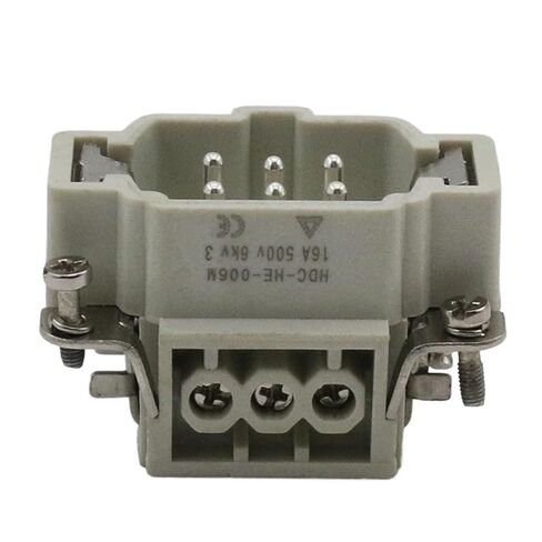 6 الأساسية موصل الثقيلة HDC-HE-06 الذكور والإناث 16A500V 1 قطعة (موصل سالب) in Kuwait