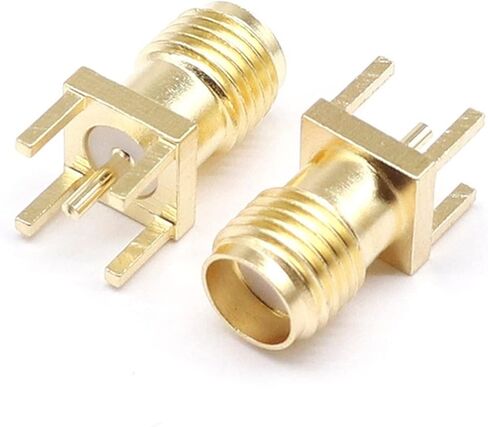 SMA Female Jack Male Plug Adapter Solder Edge P C B Straight Right Angle Mount RF Copper Connector Plug Socket 4mm Spacing 1Pcs in Saudi Arabia