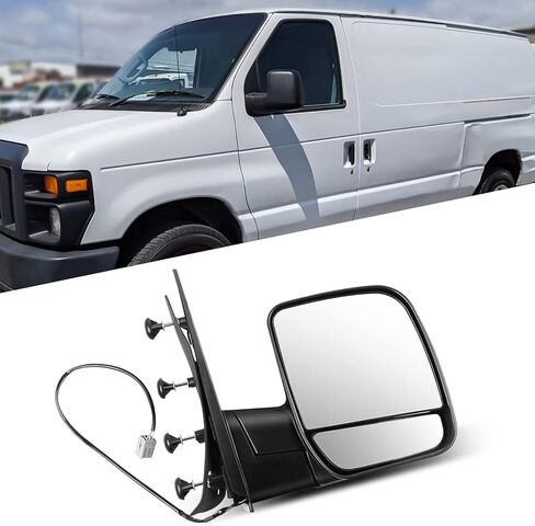 Power Control Tow Mirrors Compatible for 2008-2016 For Ford For F-250 For F-350 for F-450 For F-550 Super Duty Side Mirror with Heated Defrost Function Turn Signal Light Manual Telescoping (A Pair in Kuwait