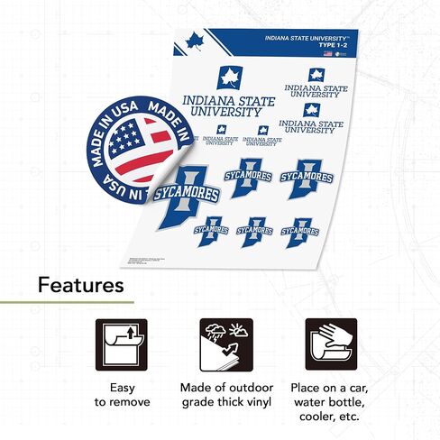 Desert Cactus Indiana State University Sticker Sycamores ISU Vinyl Decals Laptop Water Bottle Car Scrapbook T1 (Type 1-2) in Saudi Arabia