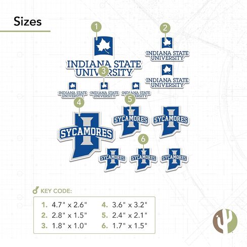 Desert Cactus Indiana State University Sticker Sycamores ISU Vinyl Decals Laptop Water Bottle Car Scrapbook T1 (Type 1-2) in Saudi Arabia