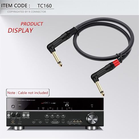 10PCS Right Angle Jack 6.35MM Mono/Stereo 6.3MM Male Connector Brass 1/4 Inch Plug Microphone Connector(Mono Red) in Saudi Arabia