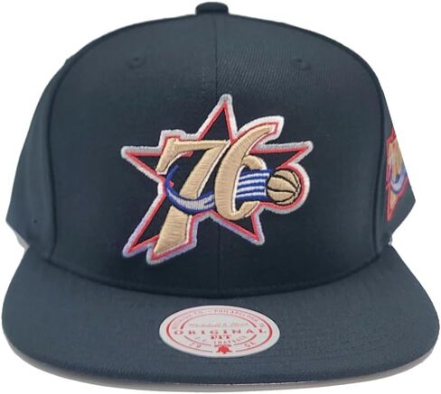 قبعة ميتشل آند نيس فيلادلفيا 76ers الجديدة من NBA Stripes Black Era Snapback Hat in Kuwait