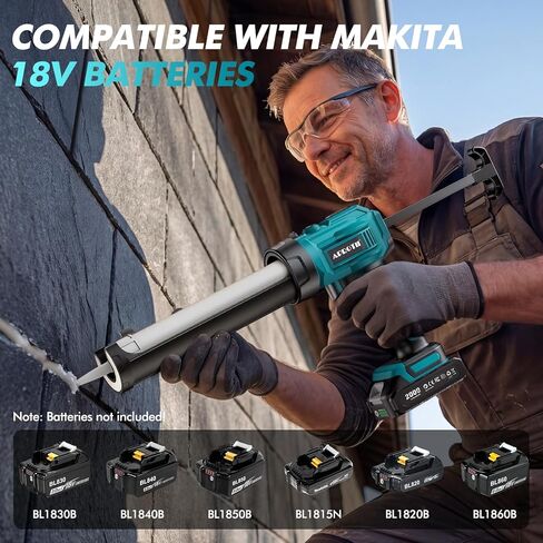 APROTII Electric Caulking Gun Compatible with Makita Battery, Cordless Caulk Gun w/ 4 Adjustable Speeds, LED Light, Drip-Free Adhesive 10OZ Caulk Gun for Filling, Sealing (No Battery) (10 oz) in Kuwait