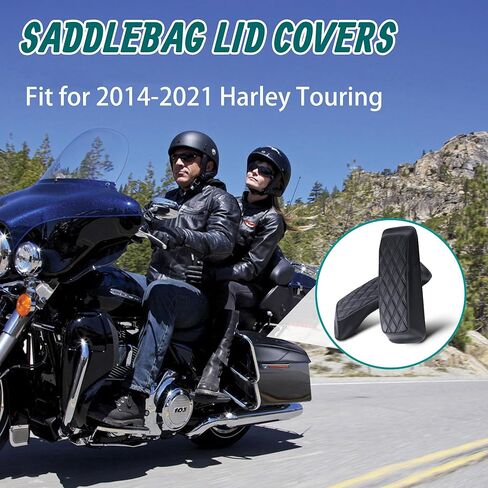 MoKitDora Saddlebag غطاء حمالة الصدر يغطي جلد ستوكات متوافق مع 2014-up Harley Touring FL Road King Road Glide Electra Glide Street Glide، مخيط بشبكة in Saudi Arabia
