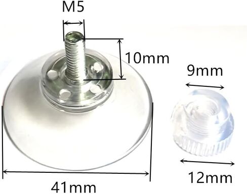 10PCS Suction Cup 41 mm Glass Suction Pads Clear PVC Sucker Pads Suction Holder Without Hooks for Bathroom Wall Door Glass Window Car Shade M5X10 in Saudi Arabia