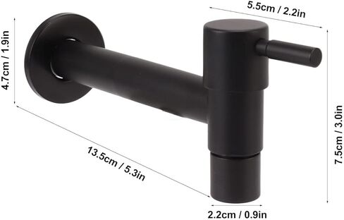1pcs Garden Bathroom Faucet Single Cold Water Tap 304 Stainless Steel Black Wall Mounted (for Mop Pool) in Saudi Arabia