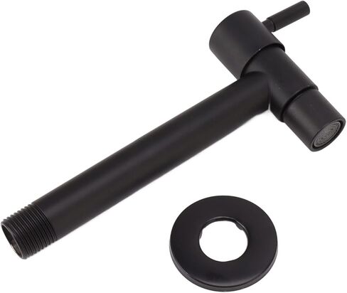 1pcs Garden Bathroom Faucet Single Cold Water Tap 304 Stainless Steel Black Wall Mounted (for Mop Pool) in Saudi Arabia