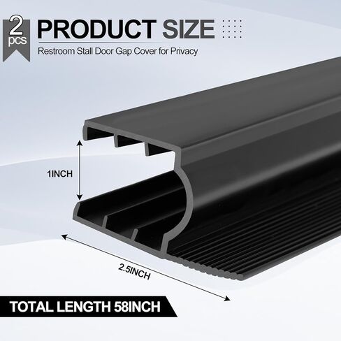 Privacy Seal (Round Edge 2 Pack) 58" Restroom Stall Door Gap Cover for Privacy Easy to Install Plastic Edge Trim for Bathroom Stalls with Round Doors Corners in Saudi Arabia