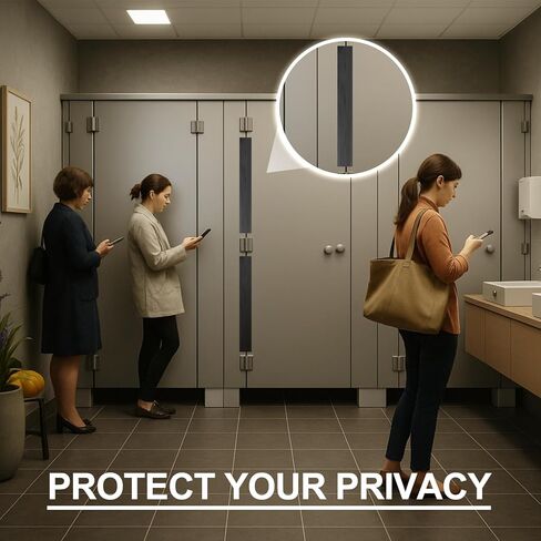 Privacy Seal (Round Edge 2 Pack) 58" Restroom Stall Door Gap Cover for Privacy Easy to Install Plastic Edge Trim for Bathroom Stalls with Round Doors Corners in Saudi Arabia