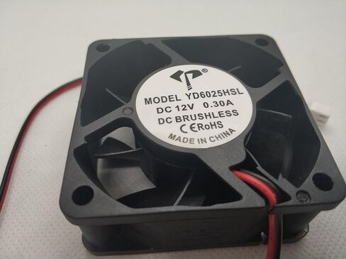 مروحة تبريد YD6025HSL 12V60mm - بديلة لجهاز Bitmain Antminer APW3 / APW7 / APW17 / APW12 / APW11A1216‑1A PSU (محرك نحاسي + محامل فولاذية، 0.3 أمبير) in Kuwait