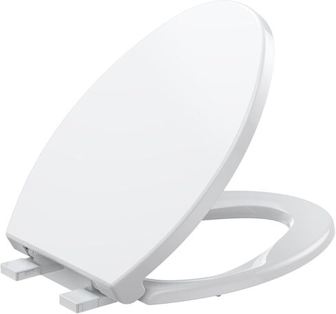 Elongated Toilet Seat Slow Close, Easy to Install & Clean, Soft Close Toilet Seat, Detachable Seat for Longtime Usage, White in Kuwait
