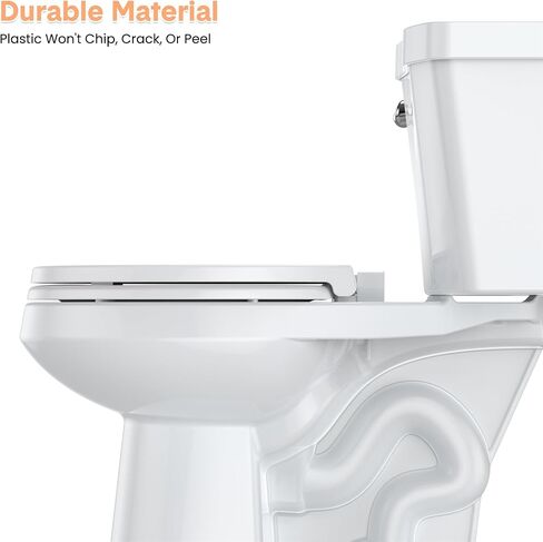 Elongated Toilet Seat Slow Close, Easy to Install & Clean, Soft Close Toilet Seat, Detachable Seat for Longtime Usage, White in Kuwait