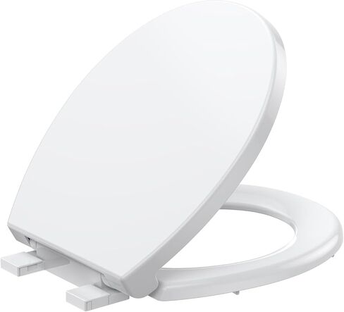 Elongated Toilet Seat Slow Close, Easy to Install & Clean, Soft Close Toilet Seat, Detachable Seat for Longtime Usage, White in Kuwait