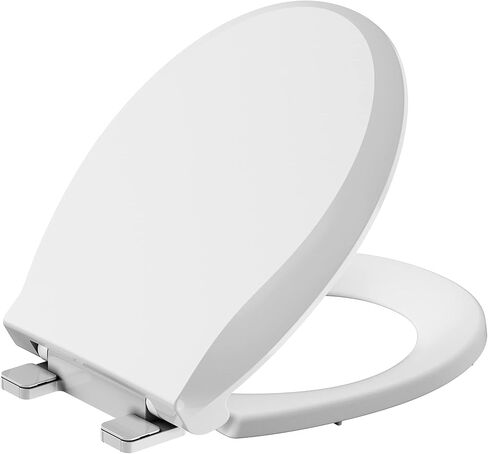 Elongated Toilet Seat Slow Close, Easy to Install & Clean, Soft Close Toilet Seat, Detachable Seat for Longtime Usage, White in Kuwait