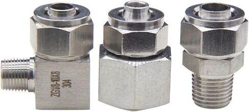 304 Stainless Steel Quick Screw Connector Straight Through PC Right Angle PL Terminal Tube PU 1Pcs(ZG1/8-Φ8MM-KPC) in Saudi Arabia