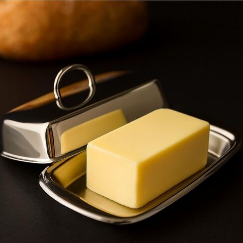 Stainless Steel Butter Dish with Lid, Butter Keeper for Countertop or Refrigerator in Saudi Arabia