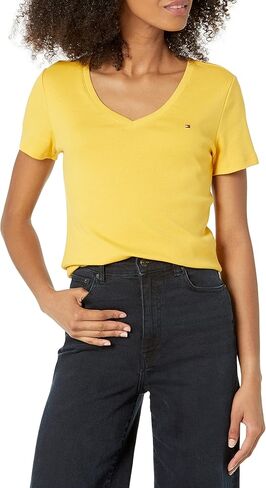 Tommy Hilfiger Women's Short Sleeve V-Neck T-Shirt (Standard and Plus Size) in Saudi Arabia