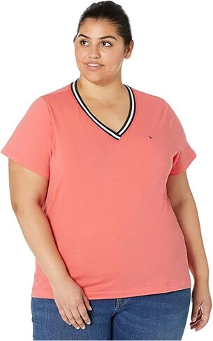 Tommy Hilfiger Women's Short Sleeve V-Neck T-Shirt (Standard and Plus Size) in Saudi Arabia