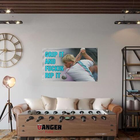 Banger - Grip it and Fuckin Rip it Motivational Inspirational Office Gym Dorm Wall Decor Design on a 3X5 Feet Flag with 4 Grommets for Easy Hanging. Authentic BANGER FLAG in Saudi Arabia