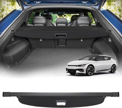 Powerty Cargo Cover for Kia EV6 2022-2024 2025 Accessories Trunk Cover Retractable Trunk Shielding Shade Cargo Luggage Cover Black in Saudi Arabia