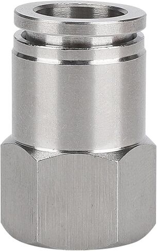 304 Stainless Steel Pneumatic Quick Connector Trachea Insertion PCF12-04 Inner Thread Straight Through 6-01/8-02 2Pcs(StainlessSteelPCF16-03) in Kuwait