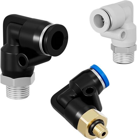 Black And White Quick-Connect Elbow Pl8-02 Quick Pl4-M5 Air Pipe Connector 10-03 Threaded 1Pcs(Pl8-01(black)) in Saudi Arabia