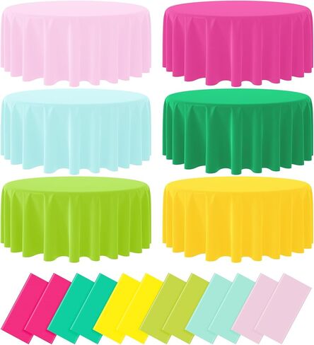 3 Pack Pink and Orange Plastic Tablecloth Party Decorations, Groovy Hot Pink and Orange Disposable Table Cover, Rectangle Table Cloth for Tequila Sunrise Sunset Birthday Party Decorations, 54x108 Inch in Saudi Arabia