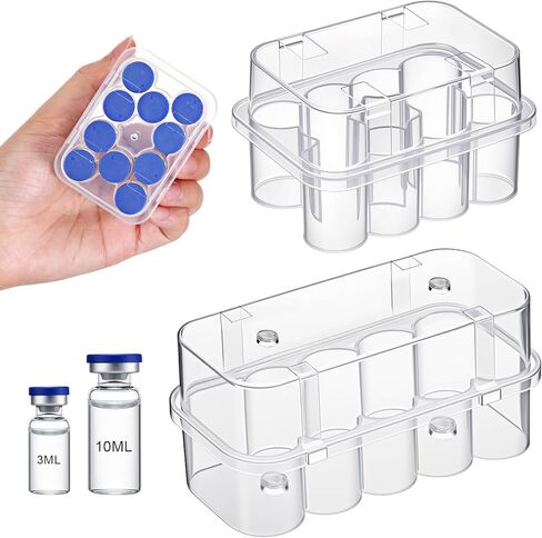 Yalikop 2 Pack Peptide Case for Fridge 3ml 10ml Vials Holder Insulin Peptide Holder Case for Vial Organizer Diabetic Care Organizer Fits up to 1.6 cm Ø x 3.8 cm H 22mm Ø x 55 mm H Vials in Saudi Arabia